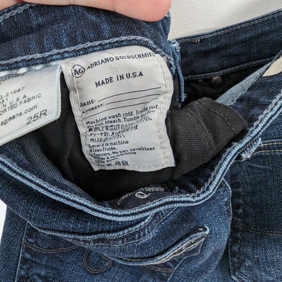Ag Adriano Goldschmied | The Stilt Cigerette Leg Dark Wash Mid-Rise Jeans Sz 25 - Picture 9 of 9